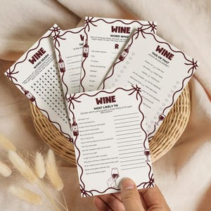 Wine Trivia Games, Wine Club  Games, Wine Bachelorette Party Games, Wine Tasting Party, Vino Before Vows Bridal Shower, Girls Night Party