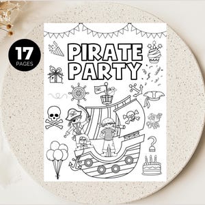 Jeux de fête d'anniversaire pirate, enseigne fête pirate, cadeaux de fête pirate, décoration de fête pirate, sacs fête pirate, carte au trésor, fête du capitaine équipage