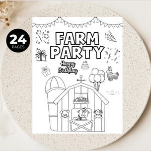 Farm Animals Birthday Party, Kids Farm Party Favors, Farm Coloring Pages, Birthday Games Ranch Animals, Barnyard Theme Kids Decorations