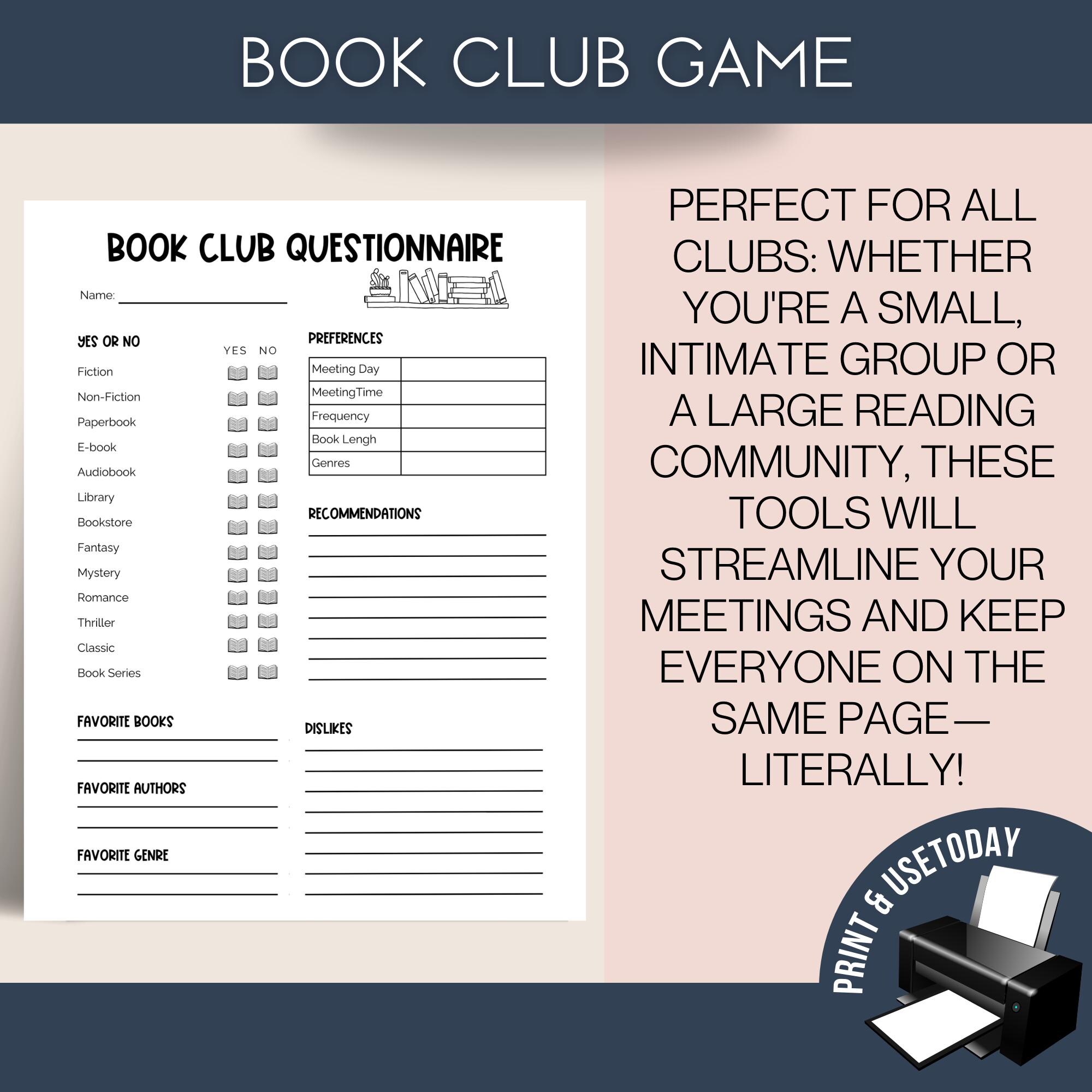 book-club-schedule-book-club-survey-questionnaire-reading-group-questions-what-to-read-next-book-club-ice-breaker-book-club-meeting-etsy for Free Printable Book Club Worksheets Book Club Schedule, Book Club Survey Questionnaire, Reading Group Questions, What to Read Next, Book Club Ice Breaker, Book Club Meeting - Etsy for Free Printable Book Club Worksheets