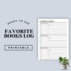 Favorite Book List, Minimalist Planner Refill, Book Lover Planner, Printable Book Club Planner, Favorite Quotes, Reading Journal Bookshelf