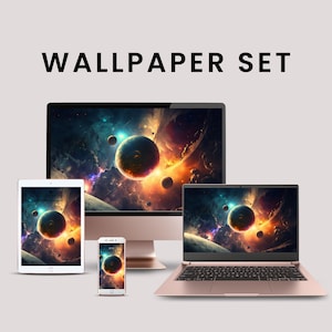 Galaxy Screen Wallpaper, Planets iPad Background Image, Cosmic Wallpaper for iPad, Space Desktop Wallpaper, Universe Phone Background