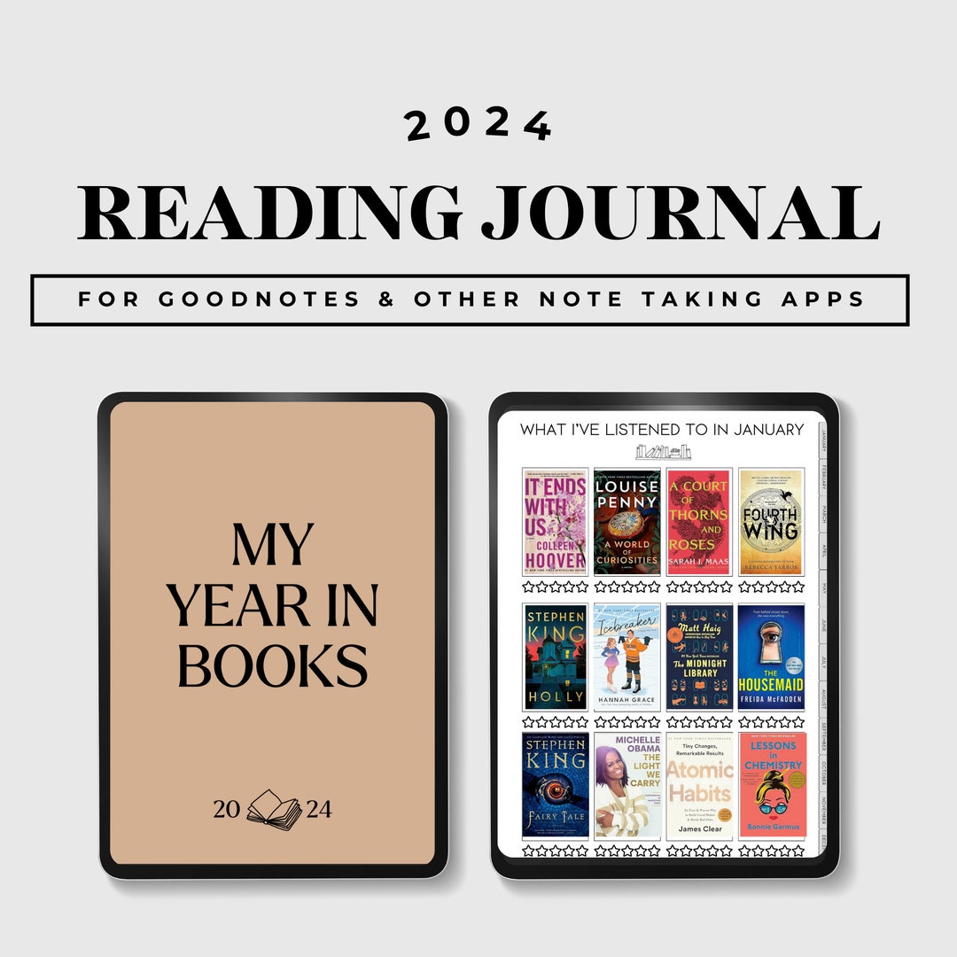 My Year in Books, 2024 Digital Reading Journal, Yearly Reading Wrap Up