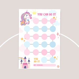 Printable Unicorn Potty Chart, Kids Potty Chart, Girls Potty Chart ...