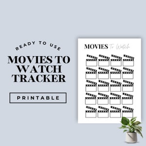 Printable Movies To Watch List, Goodnotes Movie Log, Movies Tracker, TV Show Tracker, Series To Watch Checklist, Movies Watch List