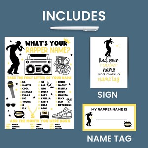 What's Your Rapper Name, Notorious One, Hip Hop Party Decor, Music ...
