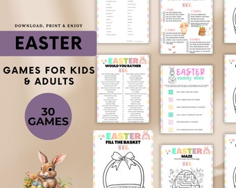 Easter Game Bundle, Easter I Spy, Family Charades Game, Classroom Game, 5 Second Game, Easter Activity For Kids, Easter Party Game