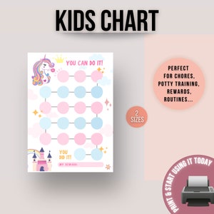 Printable Unicorn Potty Chart, Kids Potty Chart, Girls Potty Chart ...