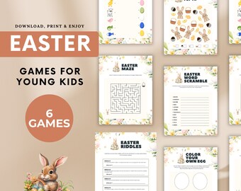 Easter Preschool Activities, Games For Toddlers, Easter Egg Decor, Easter Hunt Game, Easter Hunt Sign, Easter Word Scramble, Game Bundle