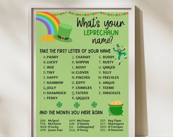 St Patricks Day Kid Games, What's Your Leprechaun Name, St Patricks Classroom Games, Leprechaun Activity, Leprechaun Letter