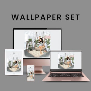 Plant Lady Ipad Wallpaper, iPad Background, Tablet Lock Screen, Ipad Screensaver, Tablet Wallpaper, Digital Planning