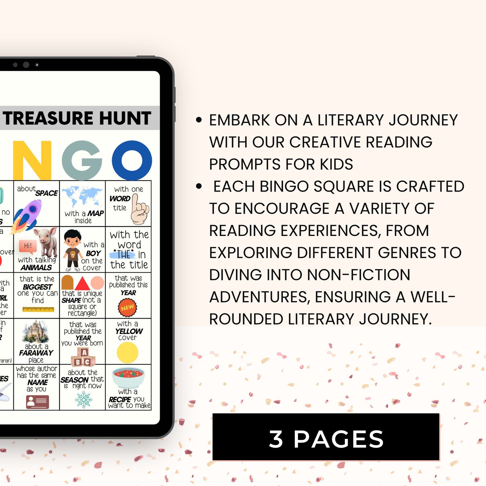 Reading Game for Kids, Library Scavenger Hunt, Library Treasure Hunt ...