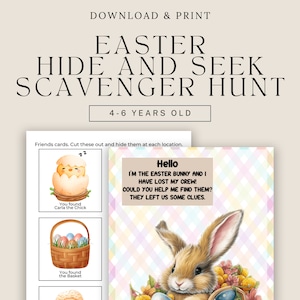 Reading Games For Kids, Easter Scavenger Hunt, Kids Treasure Hunt, Game For 4-6 Years Old, Easter Egg Hunt Sign, Hide And Seek, I Spy Game image 1