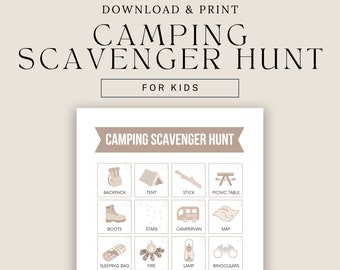 Camping Scavenger Hunt, Campfire Treasure Hunt, Family Camping Trip, Campfire Party, Camping Activities, Summer Camp I spy, Camping Games