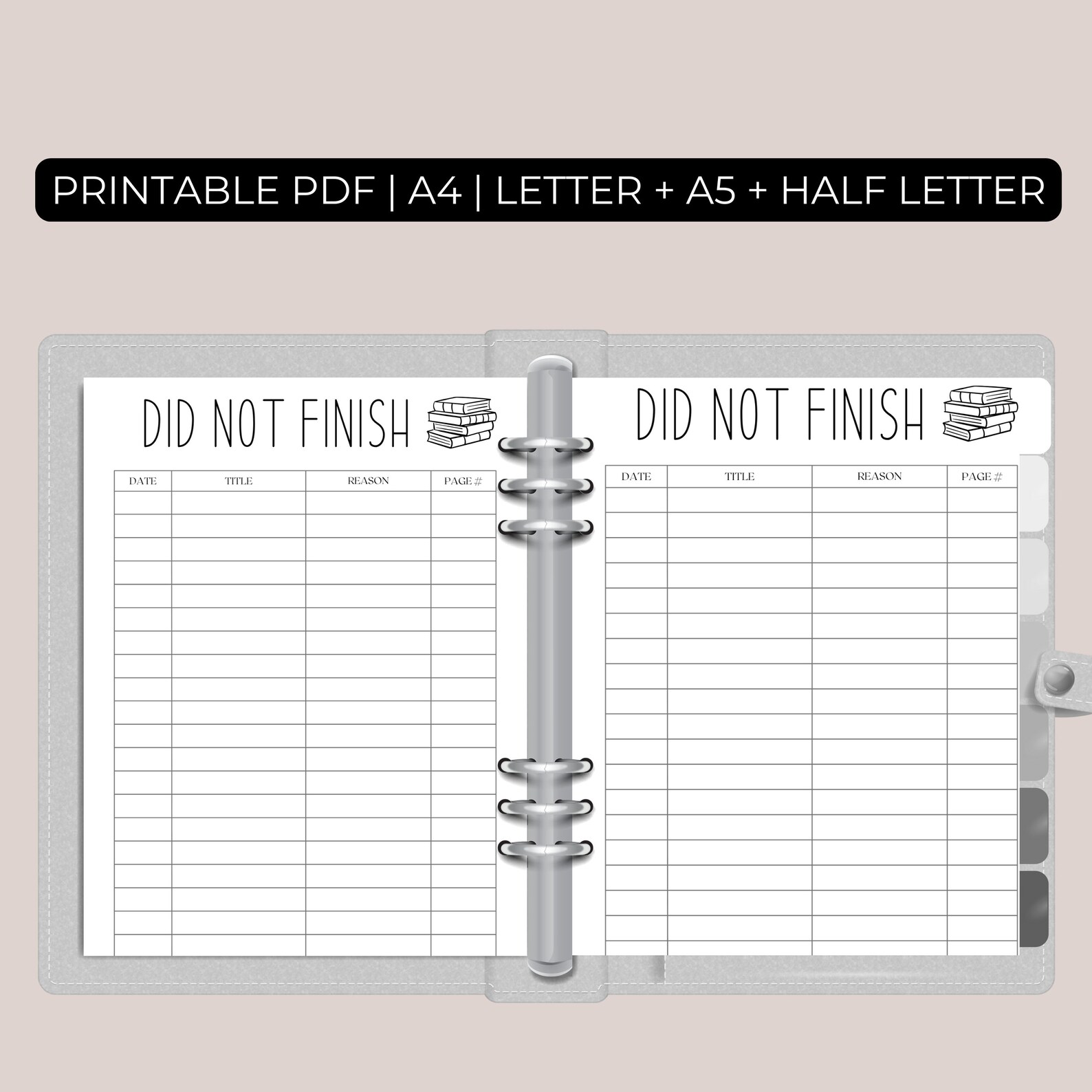 Did Not Finish Tracker Printable, DNF Reading List, Reading Book Log ...