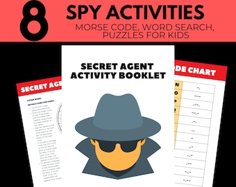 Spy Games For Kids, Secret Agent Activities For Kids, Kids Escape Room, Spy Game Puzzle, Morse Code for Kids, Detective Birthday Party Games