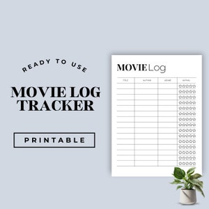 Printable Movie Log, Movie Watchlist, Movies To Watch Tracker Template, PDF Checklist, TV Shows Series Tracker, Movies To Watch Planner