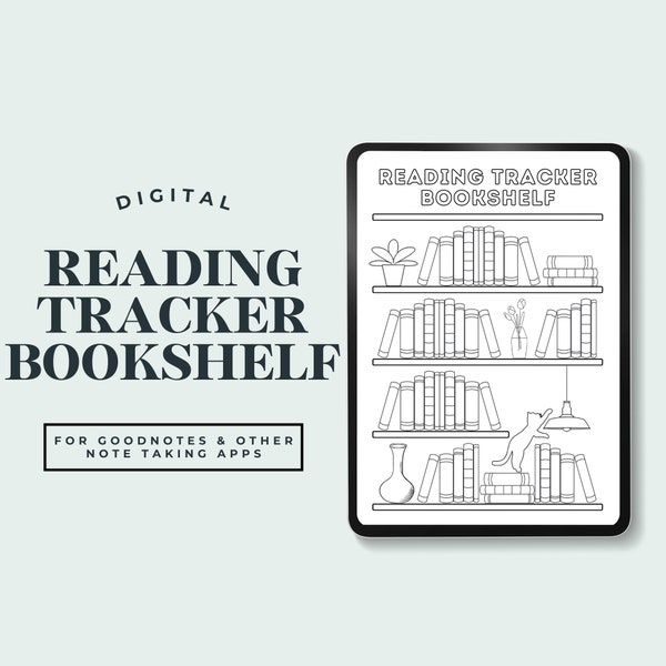 Ipad Book Read Tracker, boeken om te lezen, Goodnotes leeslogboek, Book Tracker, Bookshelf Reading Tracker, maandelijkse leesuitdaging