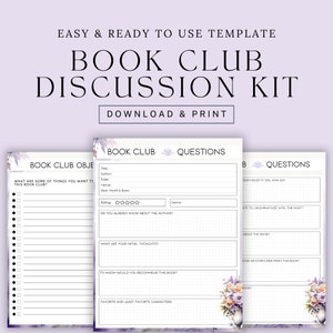 Book Club Questions, Book Discussions, Book Club Meeting, Book Club Prompts, Book Journal, Book Club Planner, Book Club Gifts, Book Nook