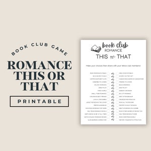 This Or That Game, Romance Tropes Game, Romance Book Club Game, Icebreaker Game For Book Club, Smut Reader, Spicy Book Club Game