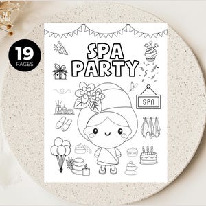 Spa Coloring Pages, Slumber Party Favor, Spa Birthday Decor Party, Spa Party Games, Spa Party Activity, Sleepover Tweens Girls Pamper Party