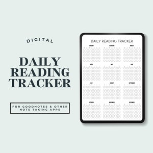 Digital Daily Reading Tracker, Goodnotes Reading List, Reading Log For Ipad, Reading Challenge, Reading Journal, Book Log, Notability