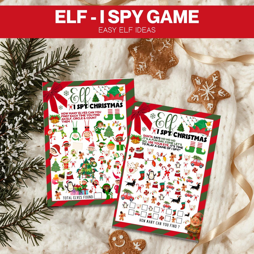 Daily Elf Activity, Christmas Elf I Spy Game, Christmas Day Kids ...