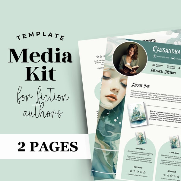 Fiction Author Media Kit Template Canva, Writer Editable New Book Press Release, Book Launch Marketing, Marketing For Writers