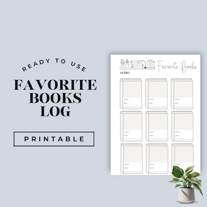 Favorite Books Printable, Bookshelf Tracker, Book Log, Book Reading List, Minimalist Ring Binder Refills, Reading Planner, Reading Journal