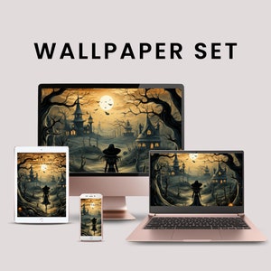 Gothic Halloween Witchy Phone Wallpaper, Black Witch Desktop Background, Android  Wallpaper, Ipad Wallpaper Background, Screen  Wallpaper