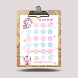 Printable Unicorn Potty Chart, Kids Potty Chart, Girls Potty Chart ...