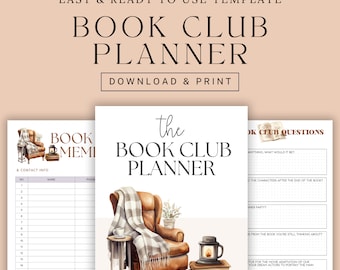 Book Club Meeting Planner, Reading Journal, Book Club Guide, Book Club Questions, Book Discussion Prompts, How To Run a Book Club