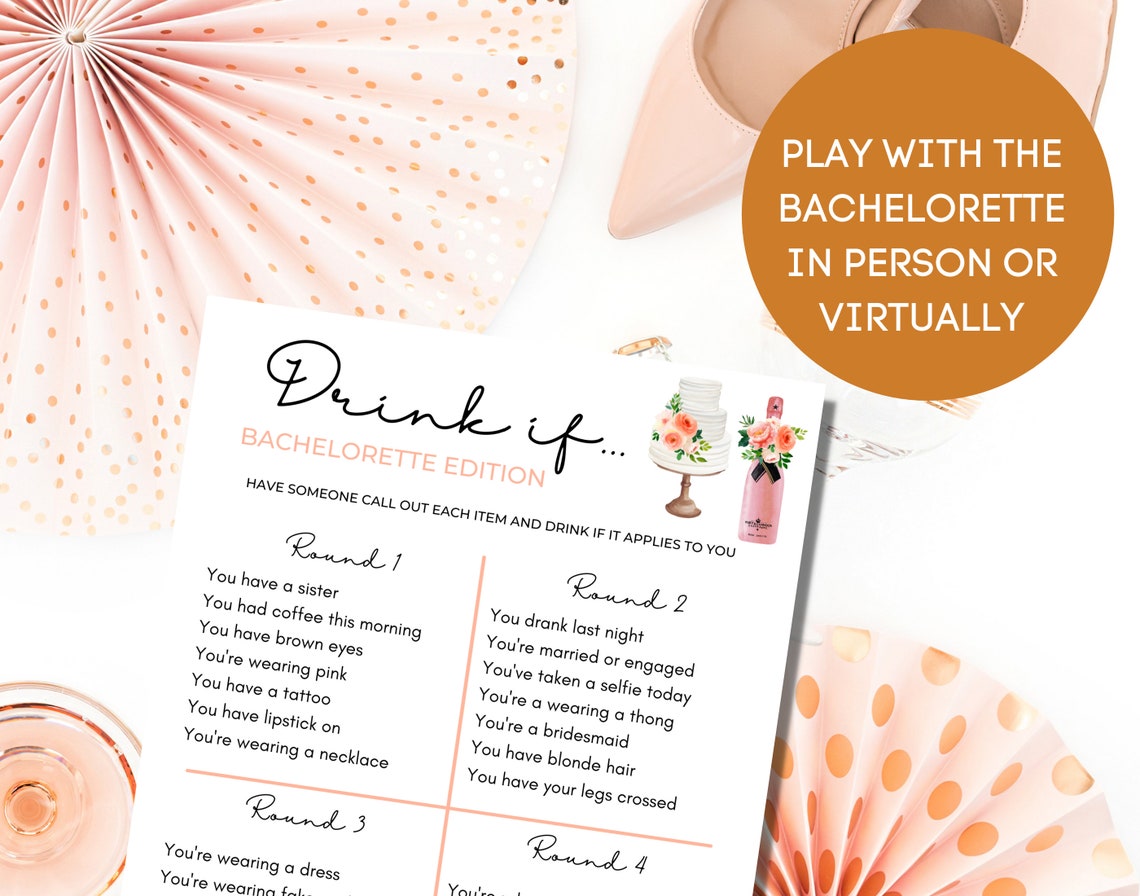 Bachelorette Drinking Game Hen Party Game Hen's Night Etsy UK