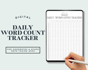 Daily Word Count Tracker For Writers, Author Writing Challenge, Writing Tracker, Yearly Habit Tracker, Novel Planner, Writing Planner