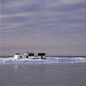 Les galets de Natashquan in winter surrounded by the ice, Moyenne-Côte-Nord