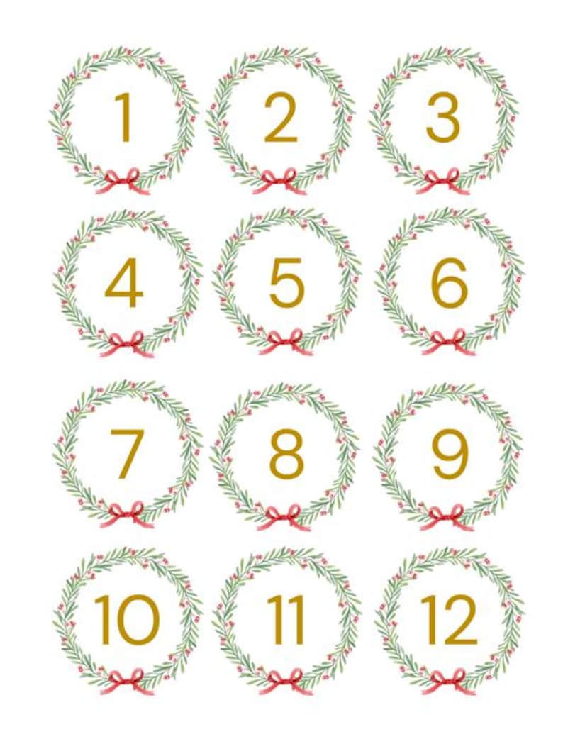 Printable Advent Numbers | DIY Christmas Countdown | Holiday Number ...