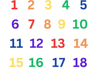 Colorful Printable Number Poster | Fun Educational Wall Art for Kids | Nursery & Classroom Decor | Instant Download