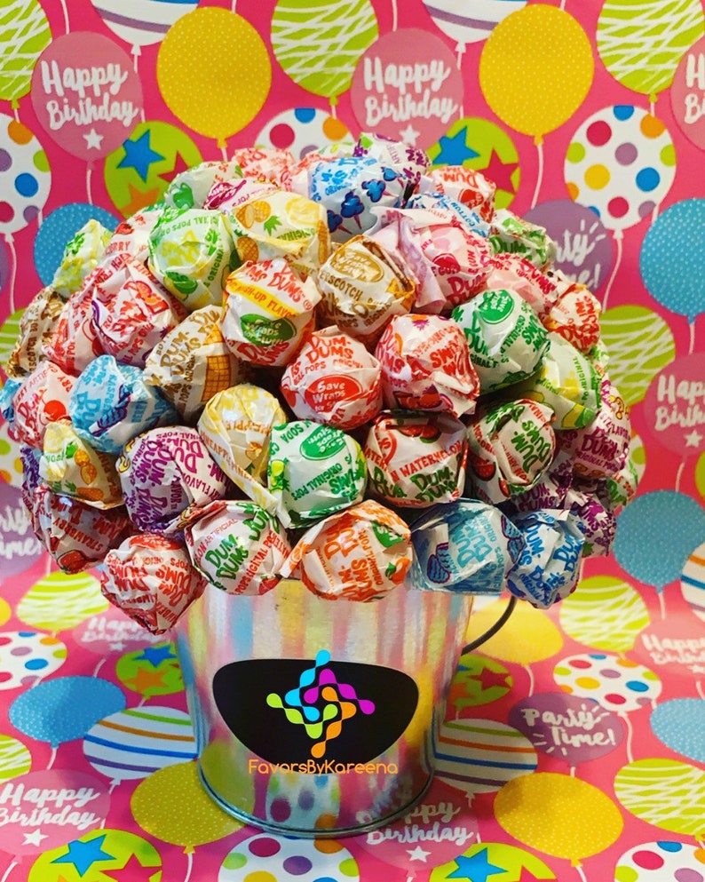 Candy Bouquet Lollipop Candy Basket Dum Dum Basket Etsy