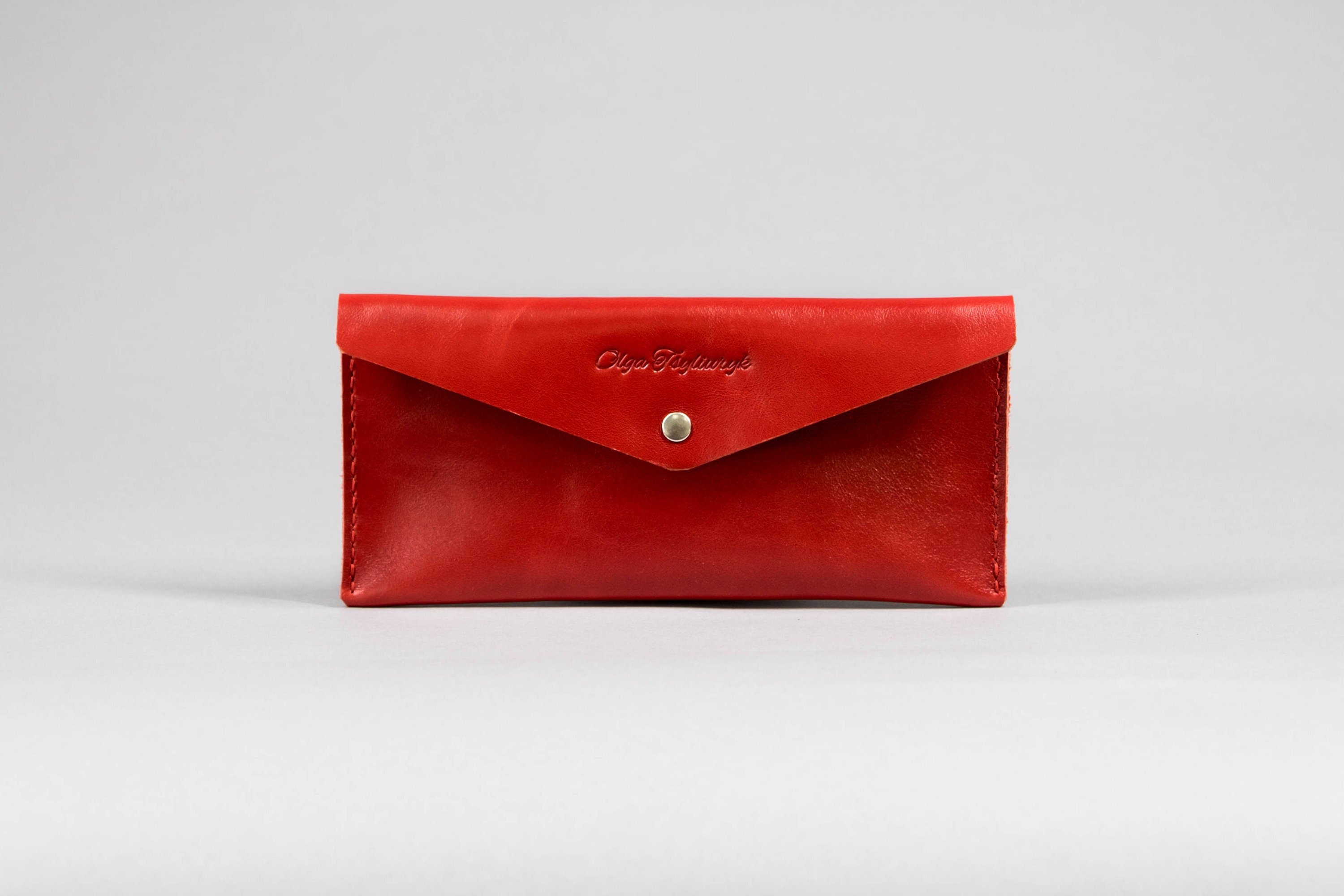 Red leather coupon organizer Expenses receipt holder budget Etsy