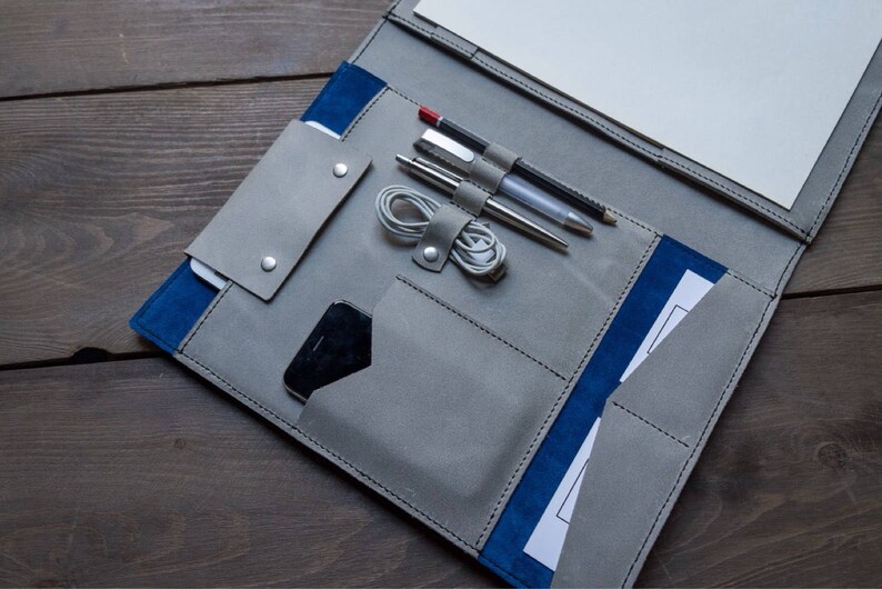 Large Writing Pad Folio Leather Business Folio Leather Etsy