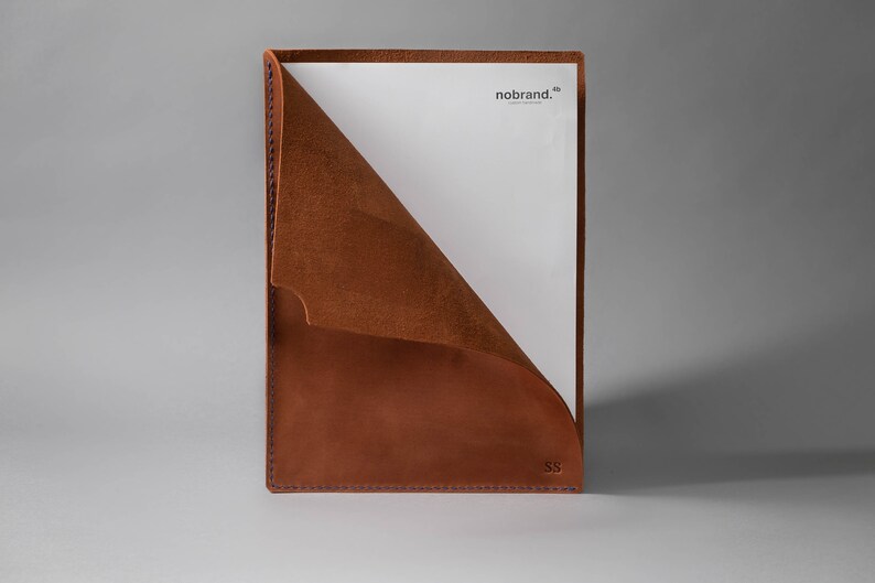 Leather document sleeve Personalized green leather folder Etsy