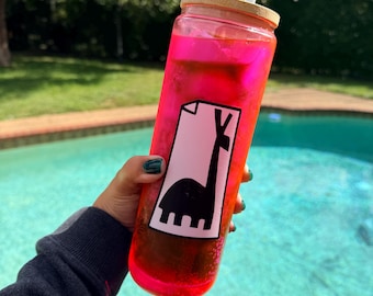 Roze Lama Drankbeker | Grappig Lama Glazen Blikje | Het Gif | Geïnspireerd door Kuzco | Niet Aanraken! | Lama Extract | Keizersgif