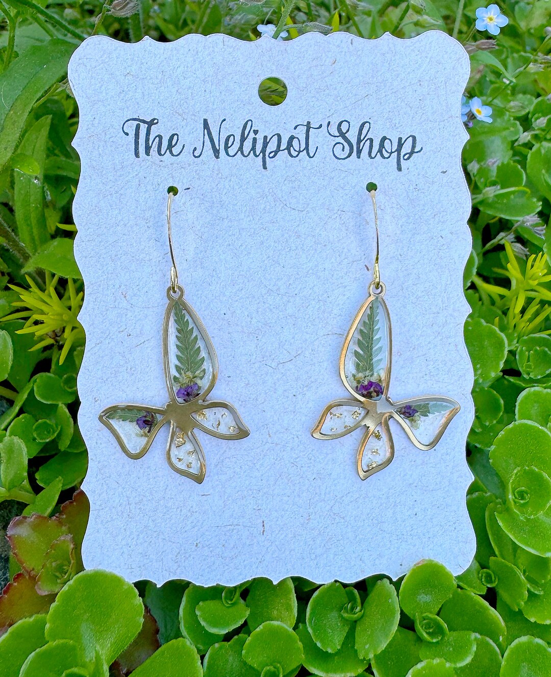 Fern Earrings Amethyst