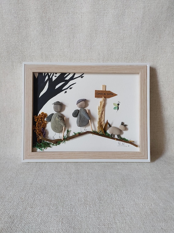 Art des randonneurs de galets du Camino de Santiago, cadeau pour