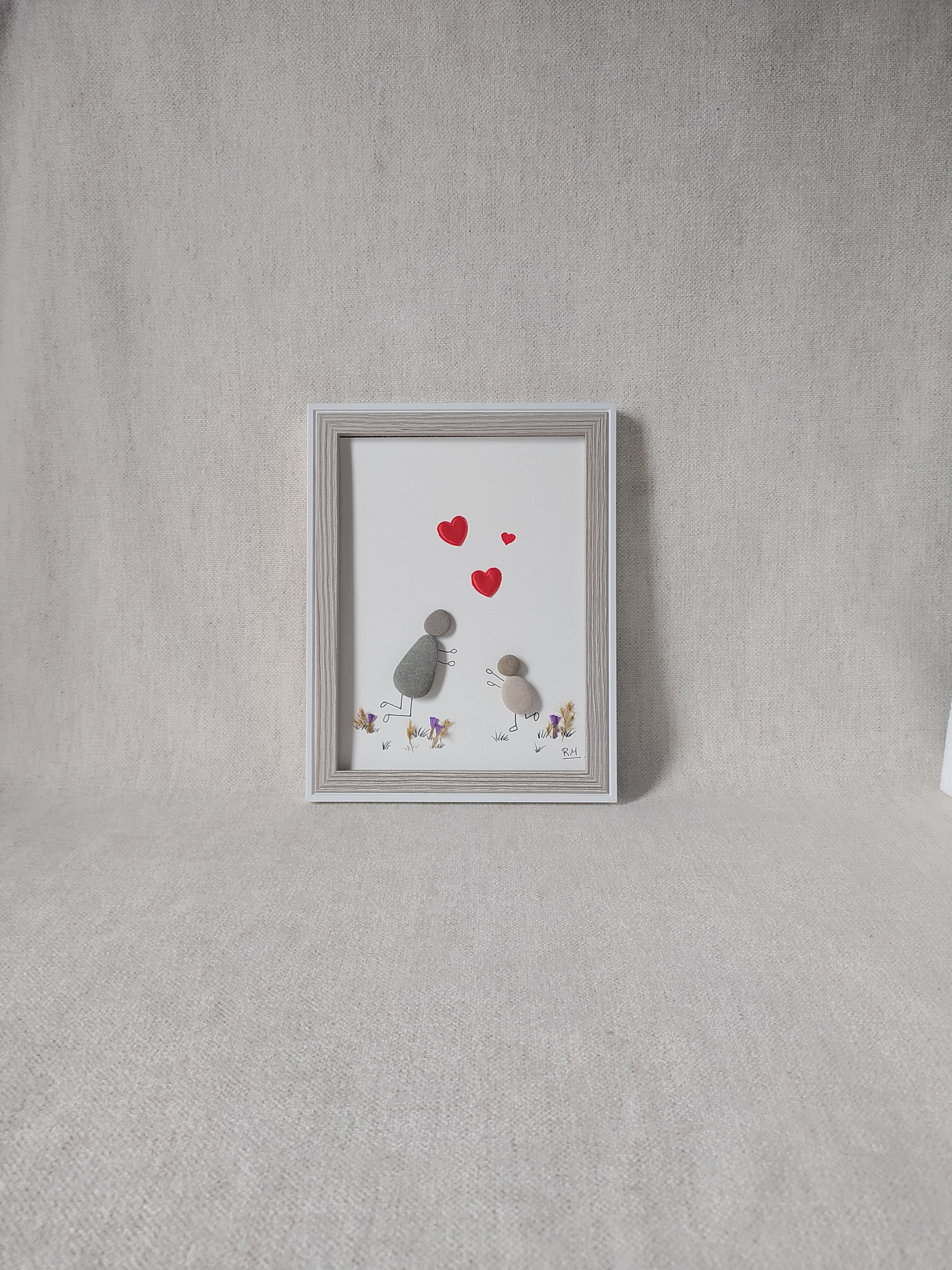 Tableau Vitré Avec Médaillon En Argent "La Mère Et Son Enfant" - Pièce D'occasion à Poinçon