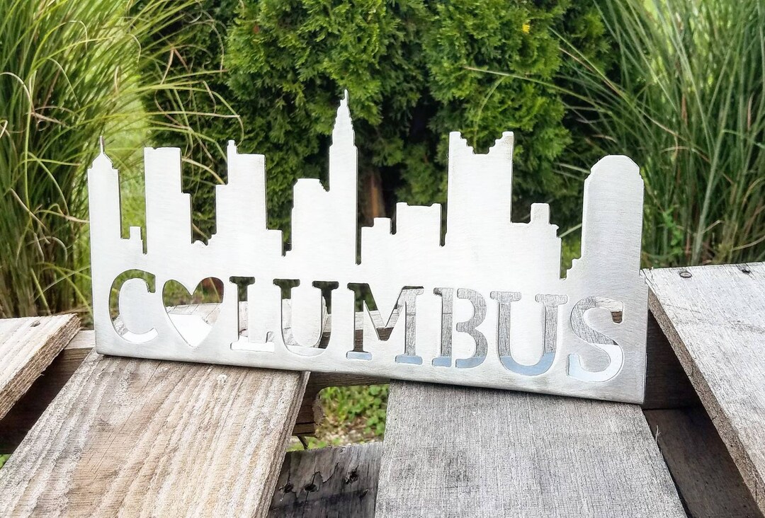 Columbus Sign / Columbus Skyline / Metal Sign / Columbus Skyline Sign / 614 Sign / Columbus