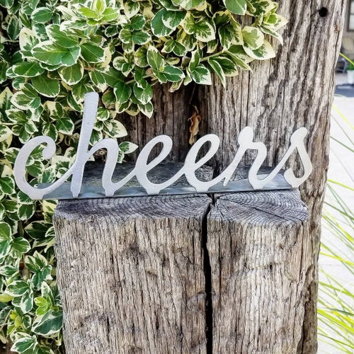 Cheers Custom Bar Sign Metal Wall Art Handmade Choose Etsy