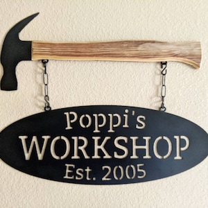 Custom Metal Workshop Sign Father&#39;s Day