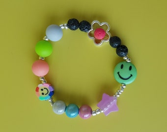 Children's Lava Stone Diffuser Bracelet, Glow Star Fidget Jewelry