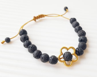 Children aroma bracelet with golden flower, fidget sensory anxiety bracelet, oil diffuser, adjustable aroma bracelet, anti stress jewelry